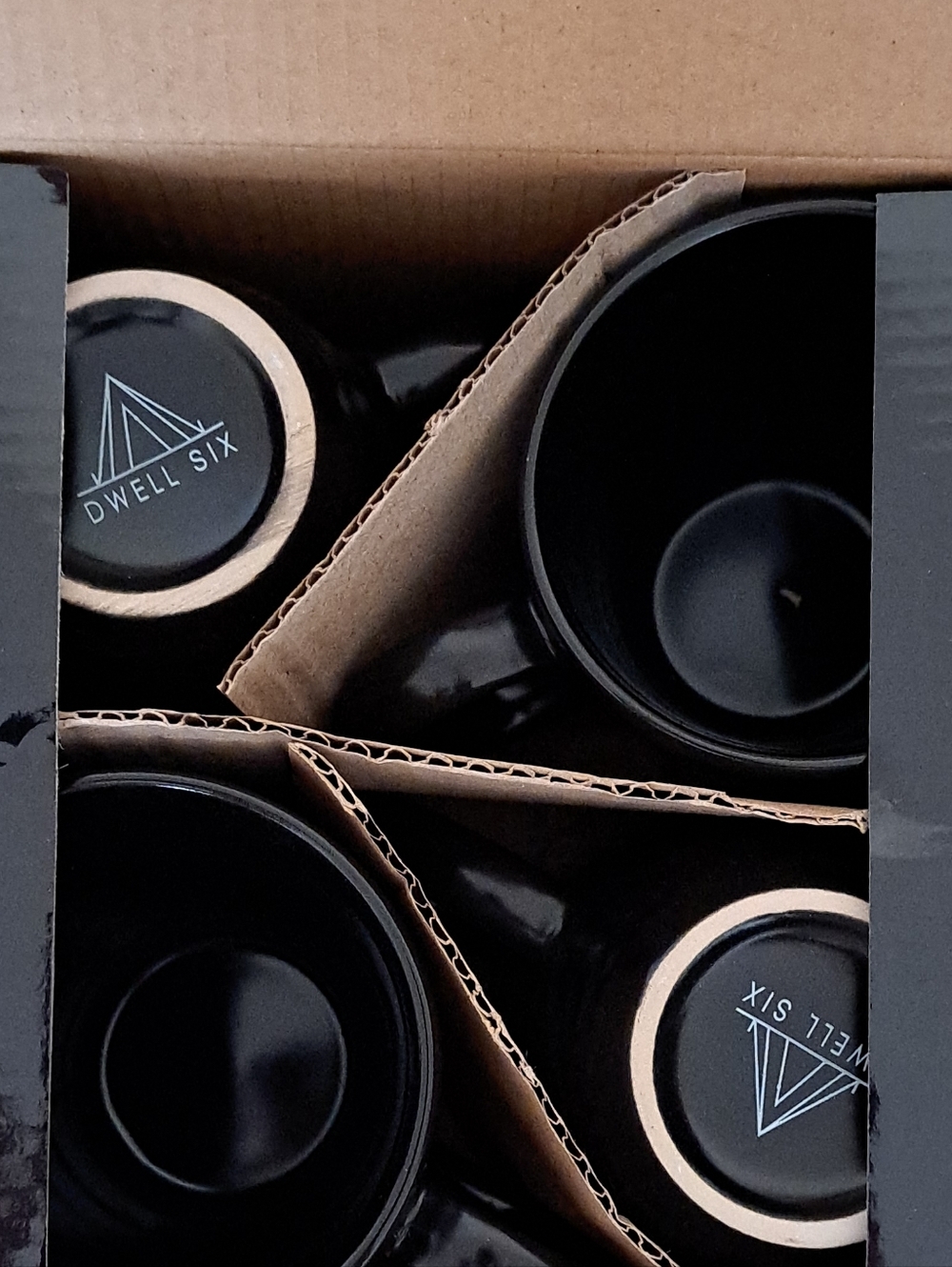 Dwell Six Black Glass Candle Set